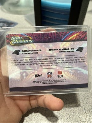 2025 Topps Chrome Cosmic Bryce Young & Tetairoa McMillan Star Clusters Insert RC