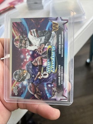 2025 Topps Chrome Cosmic Lamar Jackson Jayden Daniels Star Clusters SP Insert
