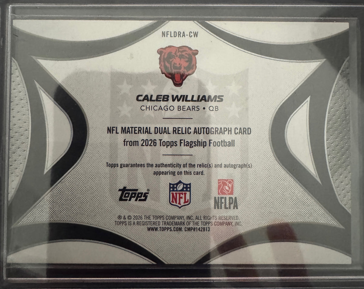 2026 Topps Flagship Caleb Williams #NFLDRA-CW NFL Dual Relic Auto