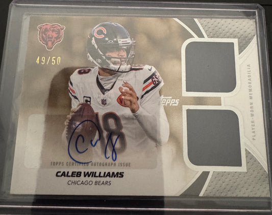 2026 Topps Flagship Caleb Williams #NFLDRA-CW NFL Dual Relic Auto