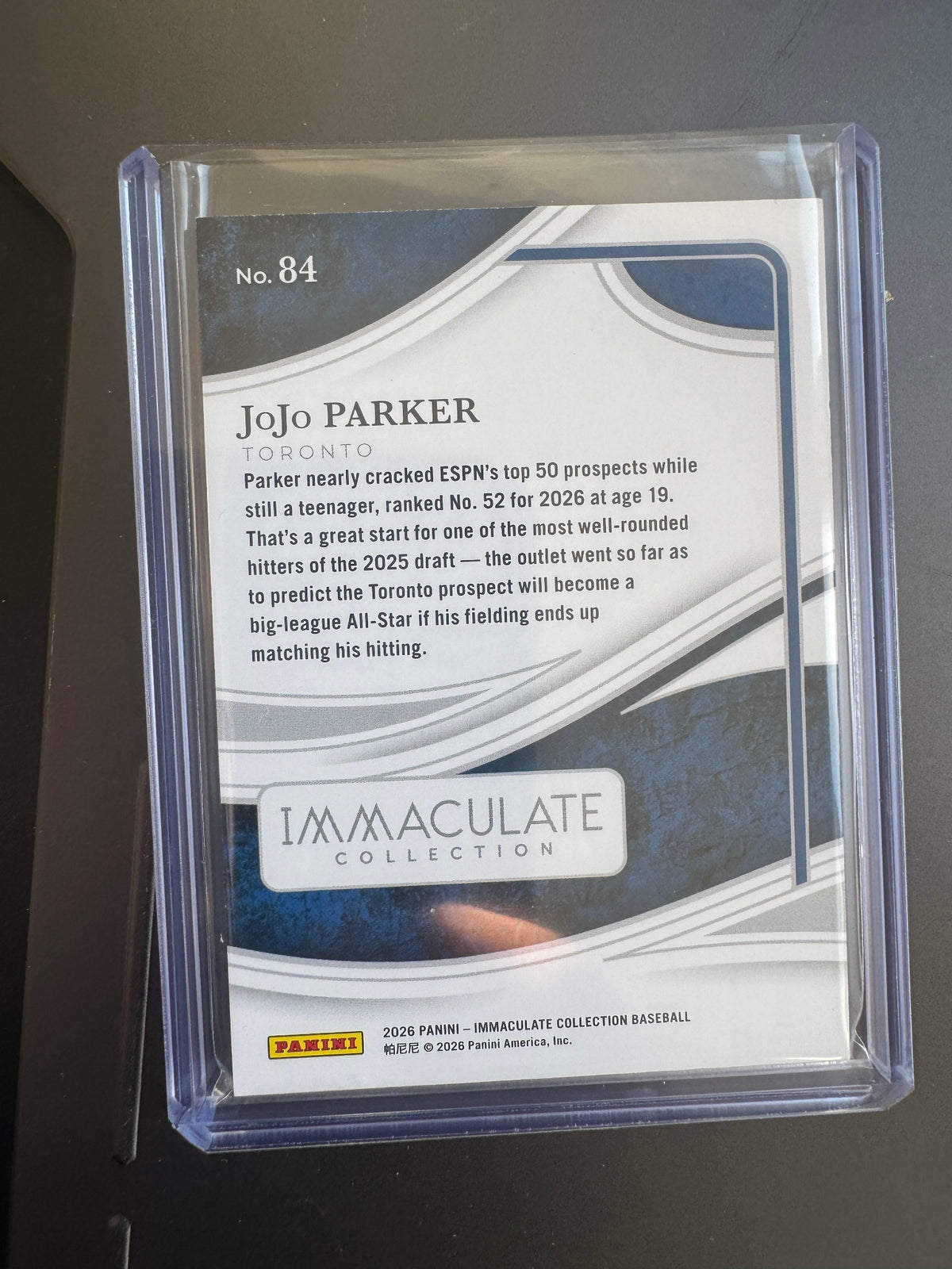 Panini 2026 Panini Immaculate Collection JoJo Parker #84 Blue