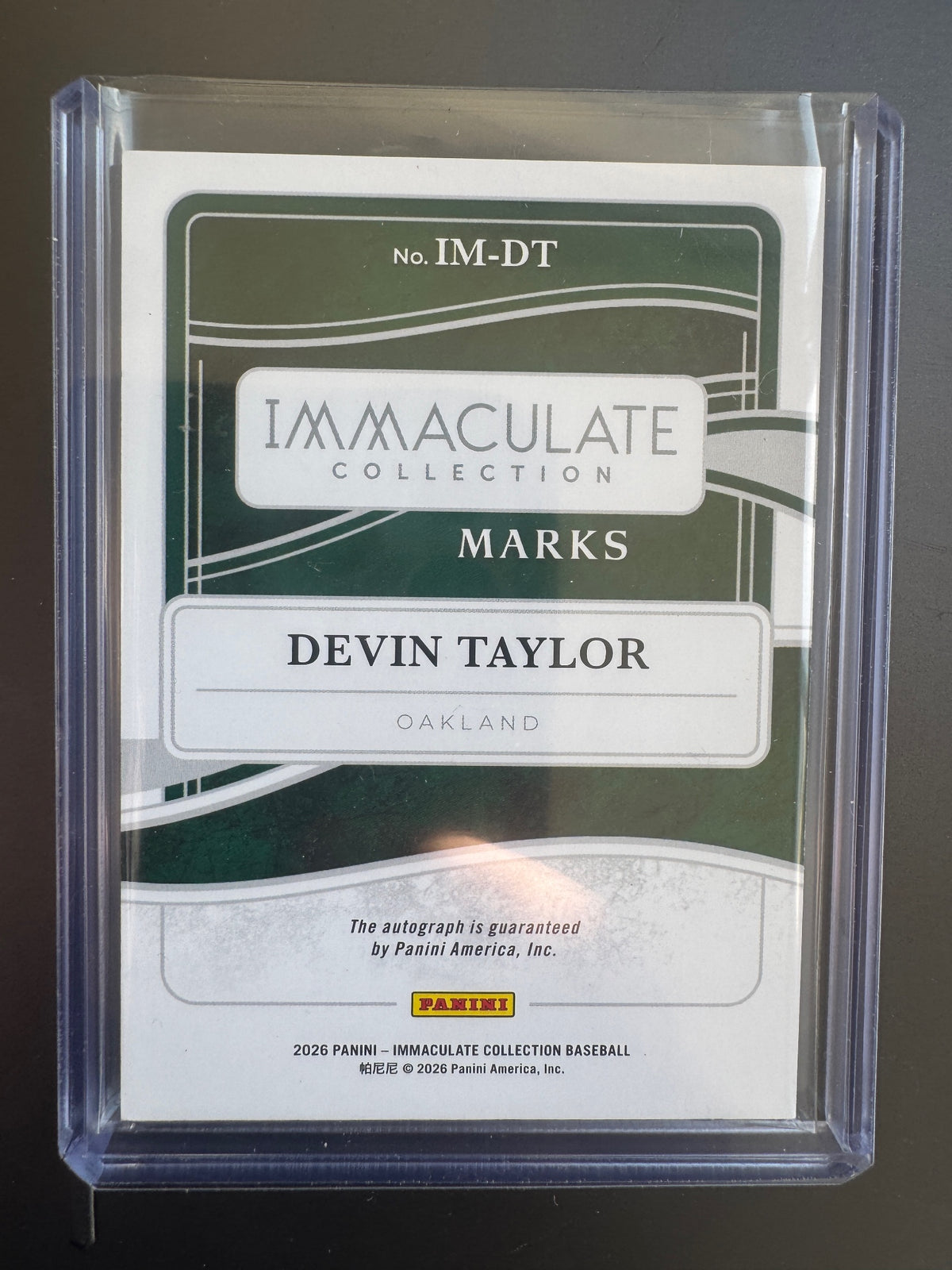 Panini 2026 Panini Immaculate Collection Devin Taylor #IM-DT Immaculate Marks