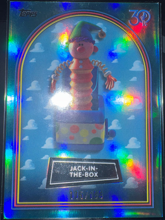 2025 Topps Crystal Pixar 30 Years of Toy Story Jack-in-the-Box #74 Aqua /199