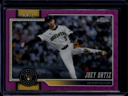 Topps 2026 Topps Chrome Joey Ortiz #27 Pink Refractors