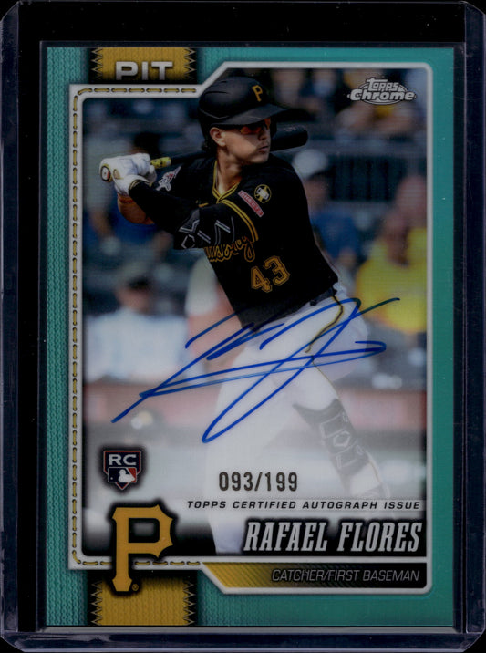 Topps 2026 Topps Chrome Rafael Flores #RA-RF Rookie Autographs Aqua Refractors
