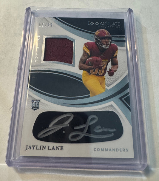 2025 Panini Immaculate Collection Jaylin Lane #REBH-JLE Rookie Eye Black Jersey