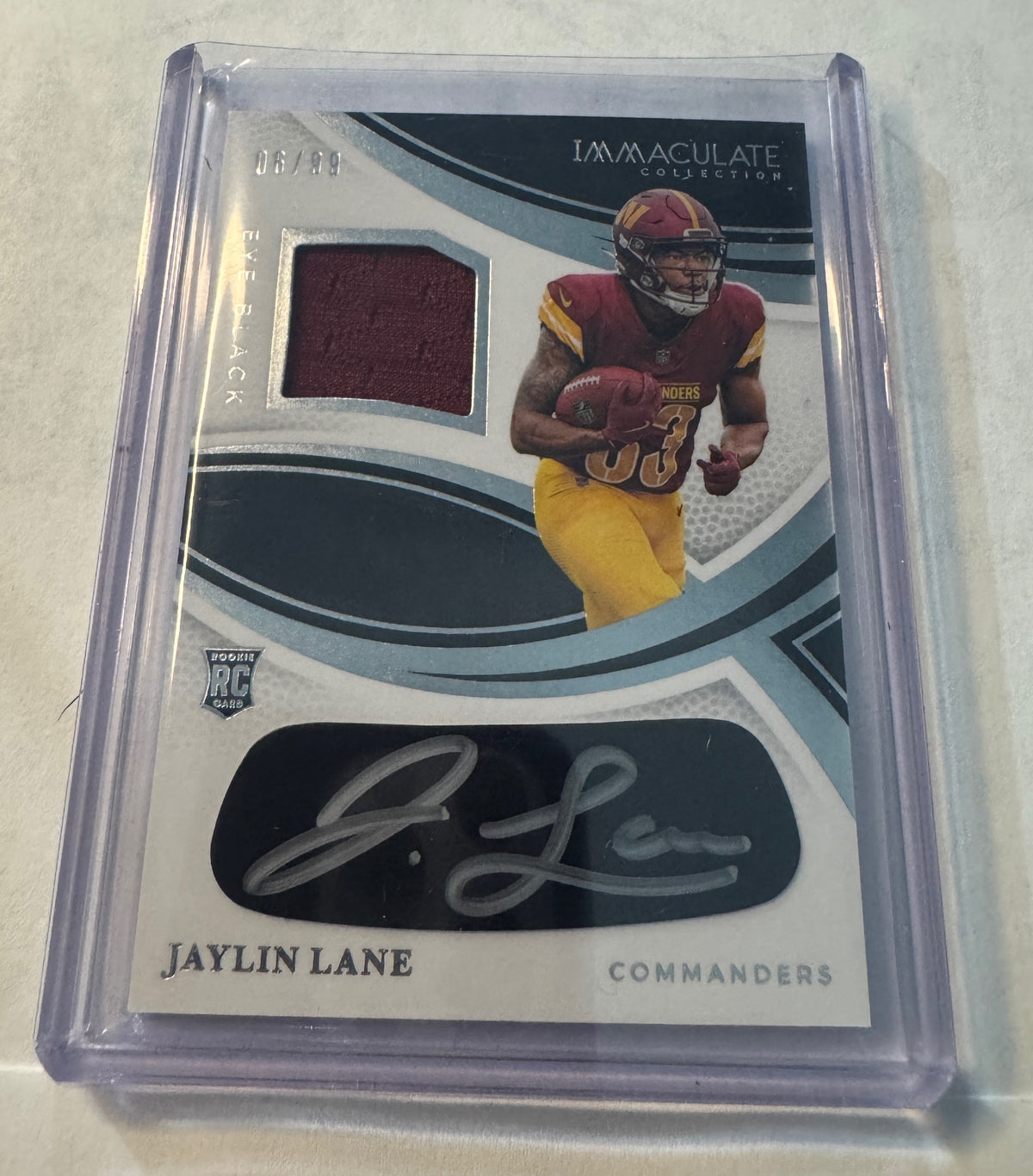 2025 Panini Immaculate Collection Jaylin Lane #REBH-JLE Rookie Eye Black Jersey