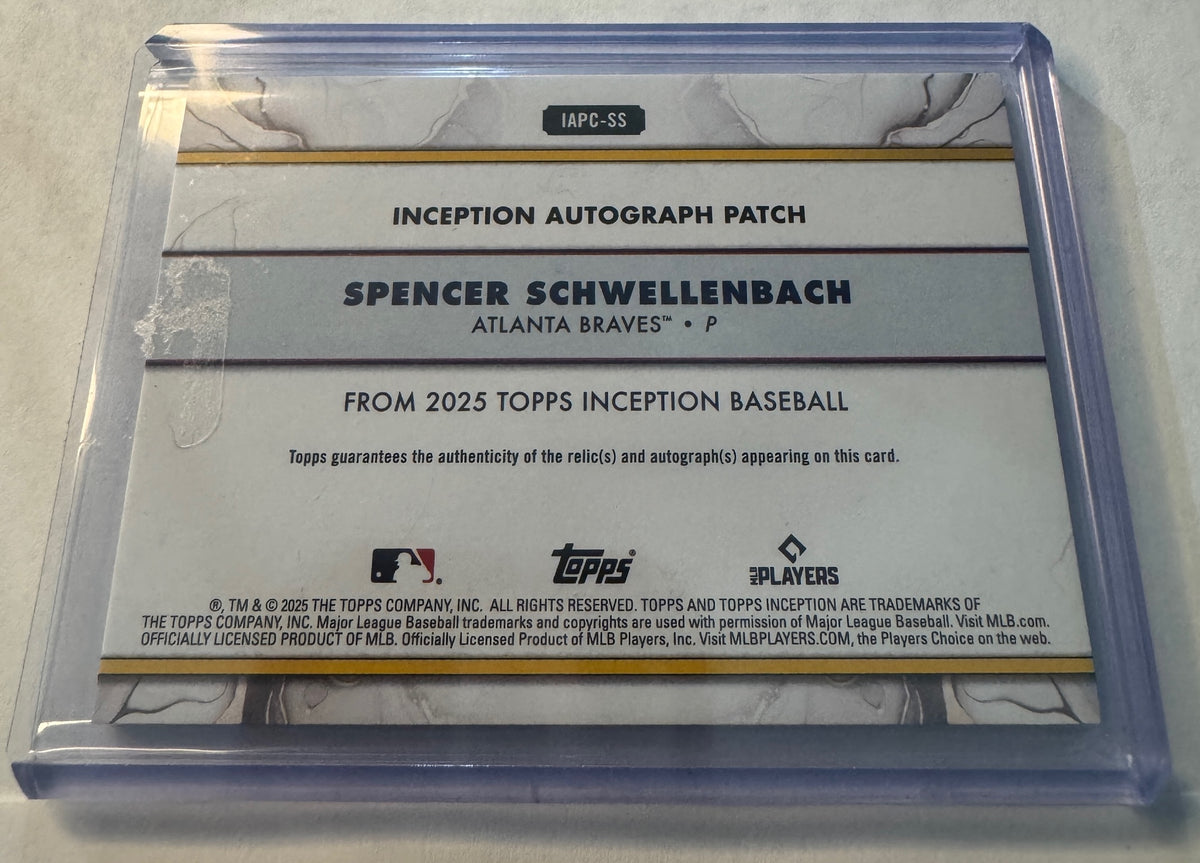 2025 Topps Inception Spencer Schwellenbach #IAPC-SS Autographed Patches Gold