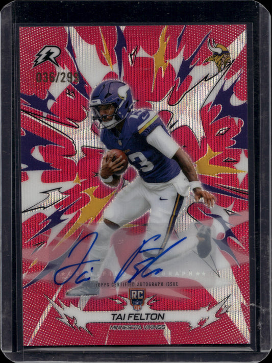 Topps 2025 Topps Resurgence Tai Felton #157 Signatures Magenta Surge Refractor
