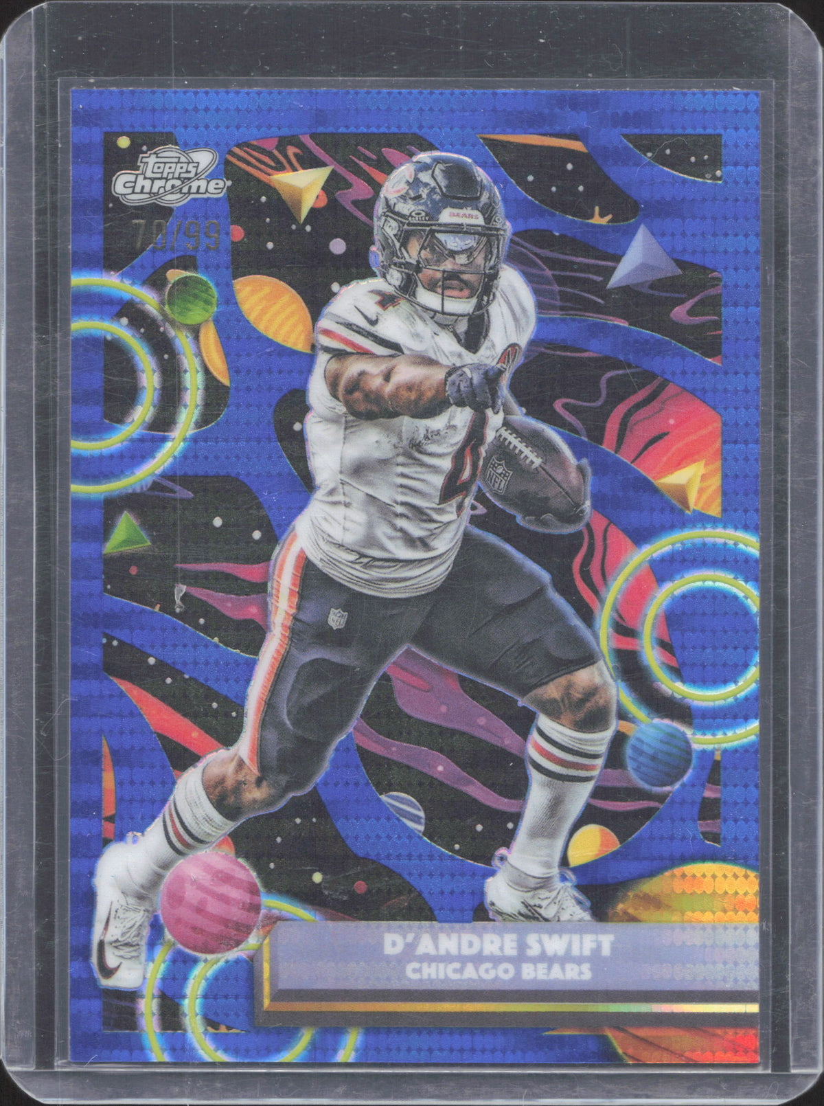 Topps 2025 Topps Chrome Cosmic D'Andre Swift #17 Blue Moon Refractor
