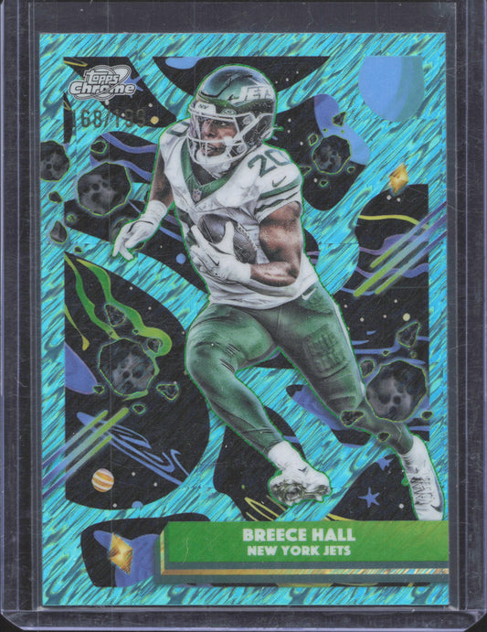 Topps 2025 Topps Chrome Cosmic Breece Hall #76 Aqua Equinox Refractor