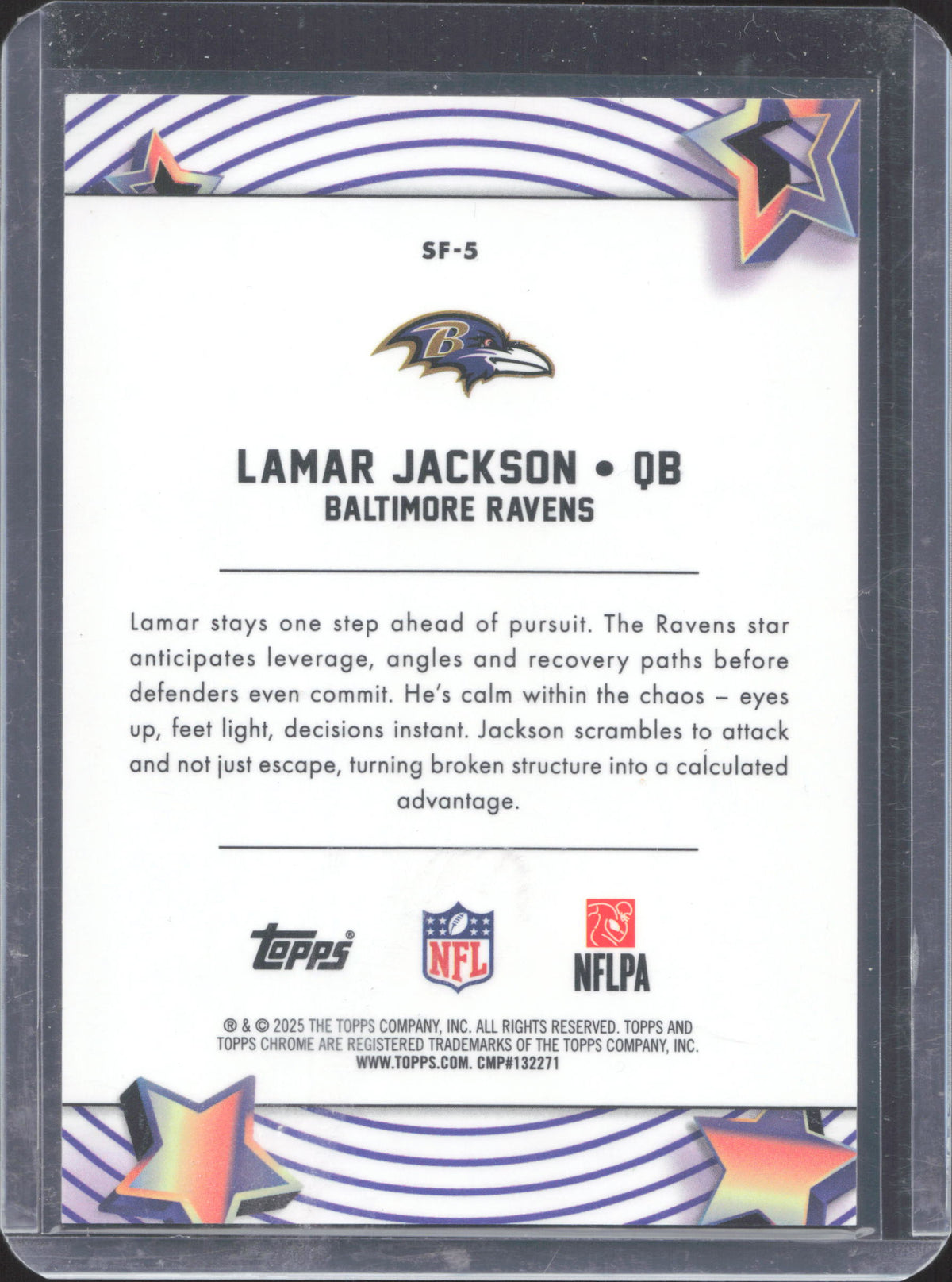 Topps 2025 Topps Chrome Cosmic Lamar Jackson #SF-5 Starfractor