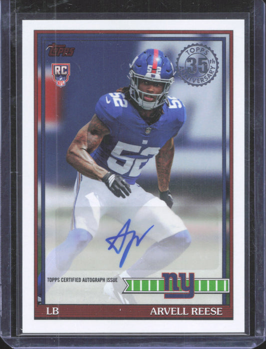 2026 Topps Flagship Arvell Reese #91FRA-AR 1991 Topps Football Rookie Autographs