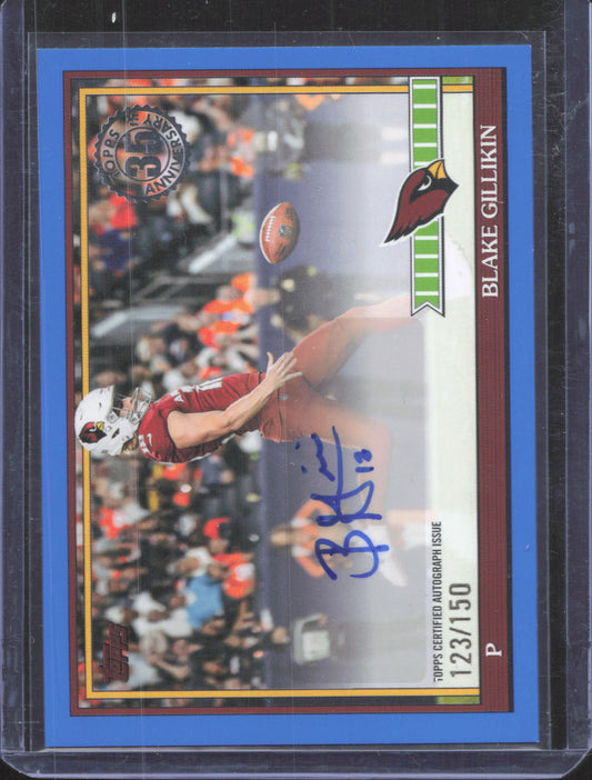 2026 Topps Flagship Blake Gillikin #91AC-BG 1991 Topps Football Autographs Blue