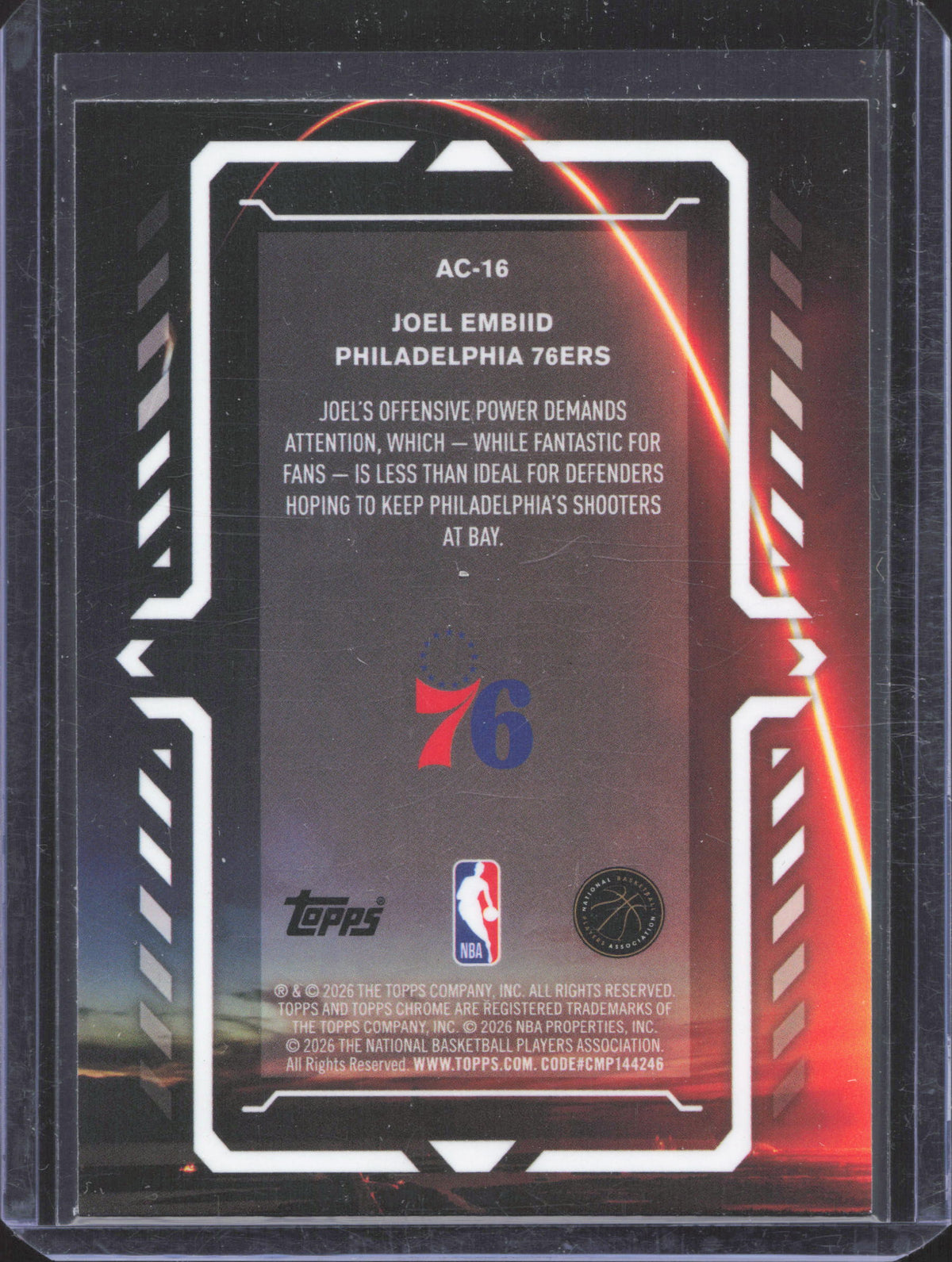 Topps 2025-26 Topps Chrome Update Joel Embiid #AC-16 Activators