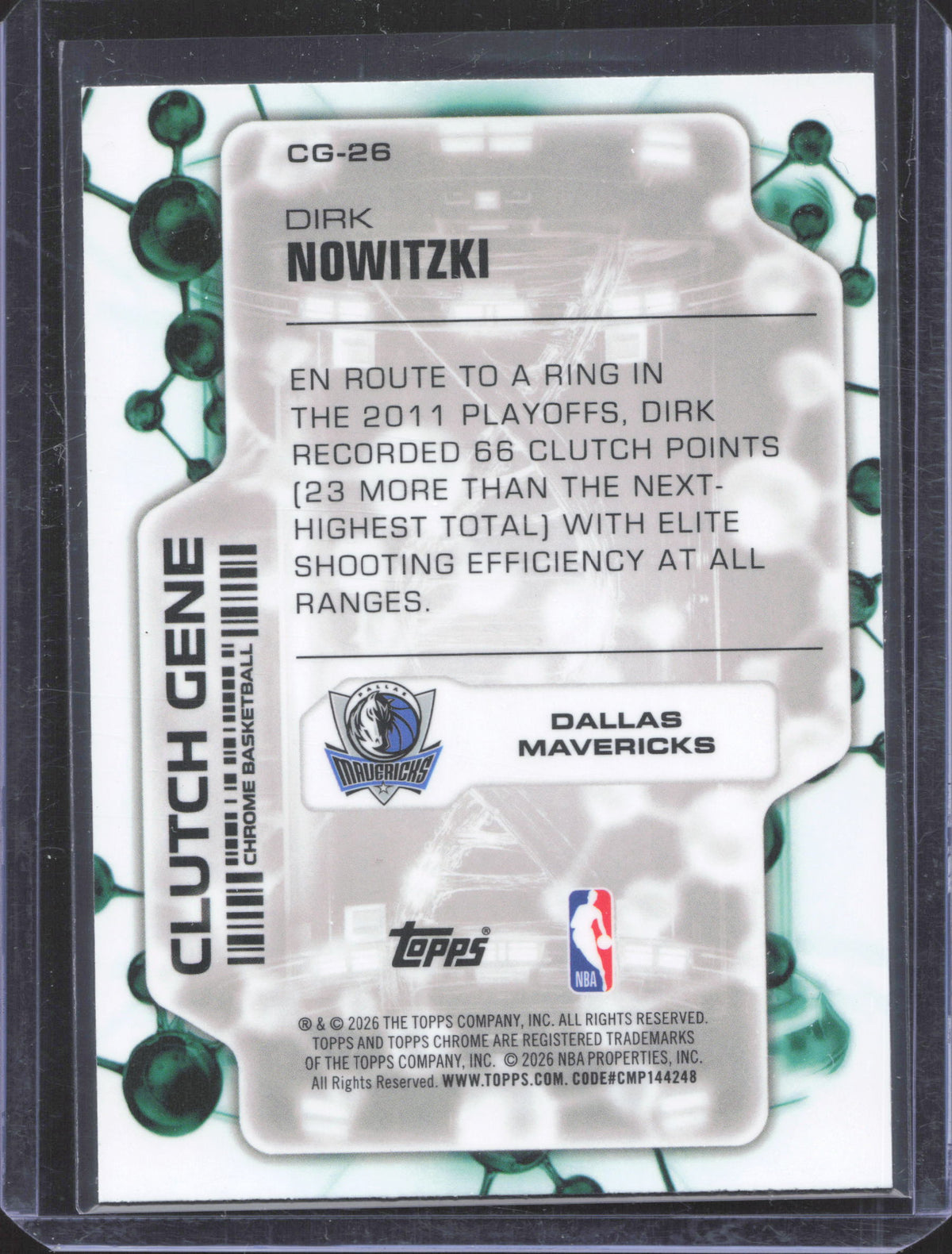 Topps 2025-26 Topps Chrome Update Dirk Nowitzki #CG-26 Clutch Gene