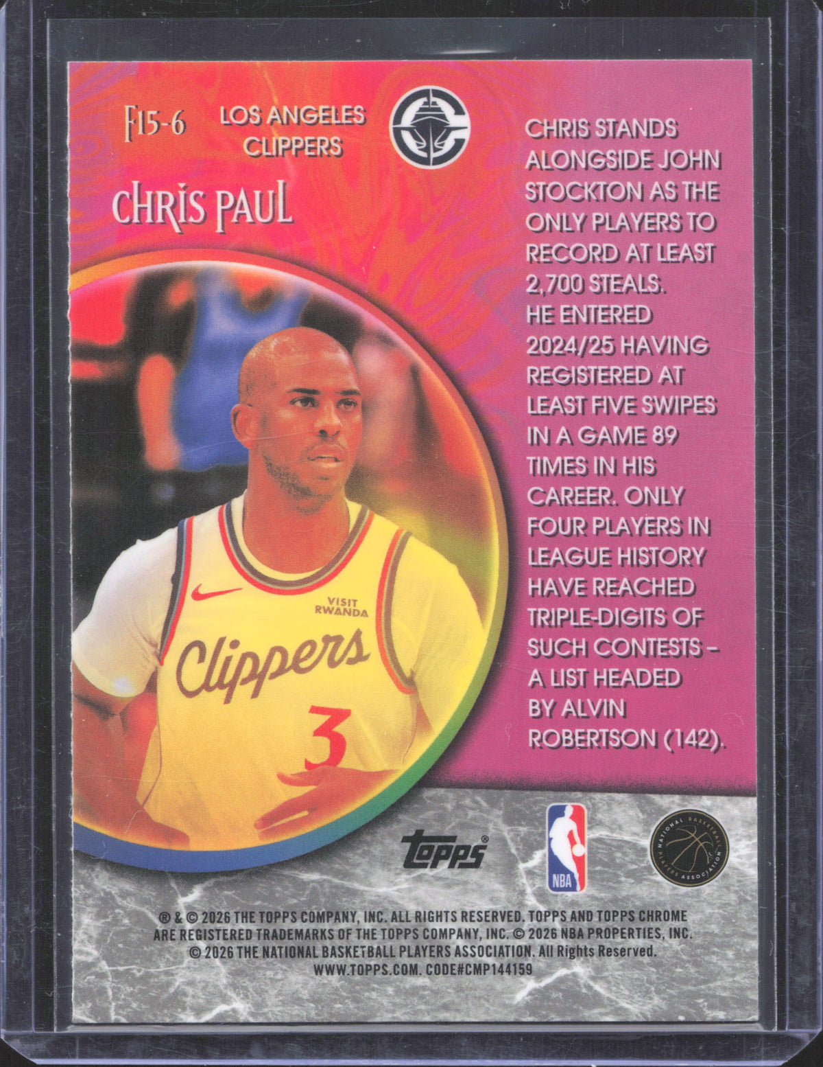 Topps 2025-26 Topps Chrome Update Chris Paul #F15-6 Fortune 15