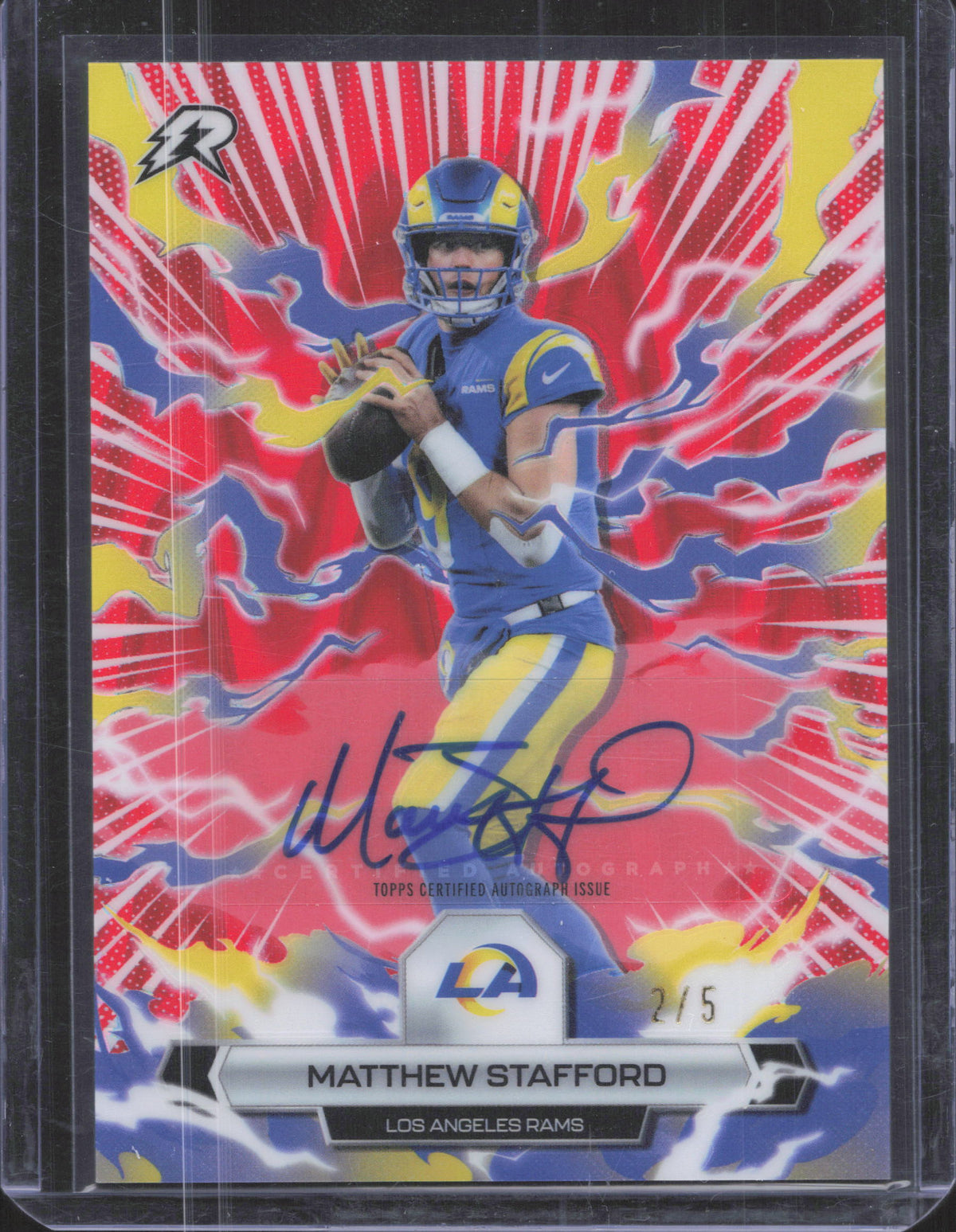 Topps 2025 Topps Resurgence Matthew Stafford #57 Signatures Red Static Refractor