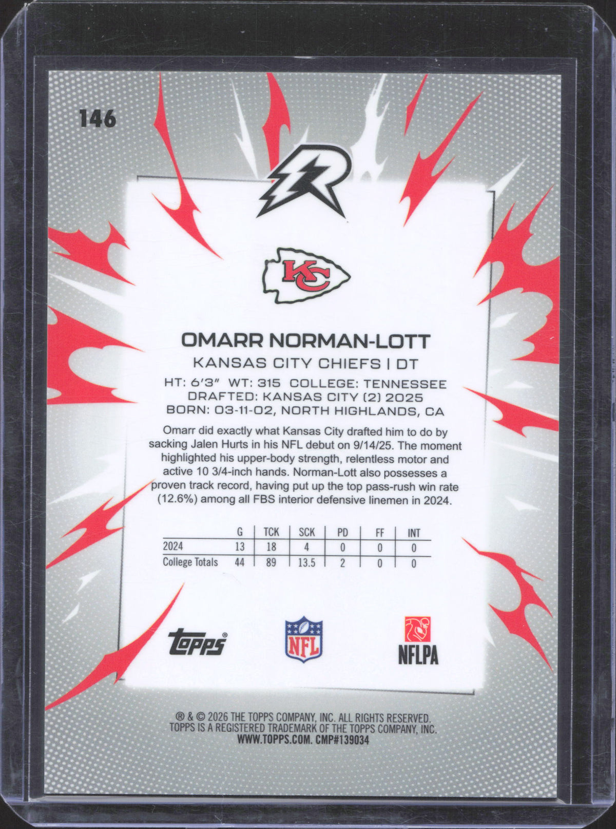 2025 Topps Resurgence Omarr Norman-Lott #146 Lime Green Refractor /15