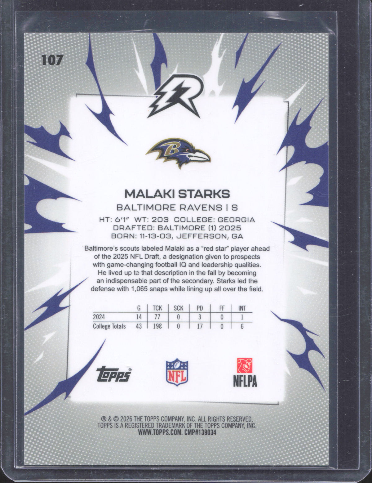 Topps 2025 Topps Resurgence Malaki Starks #107