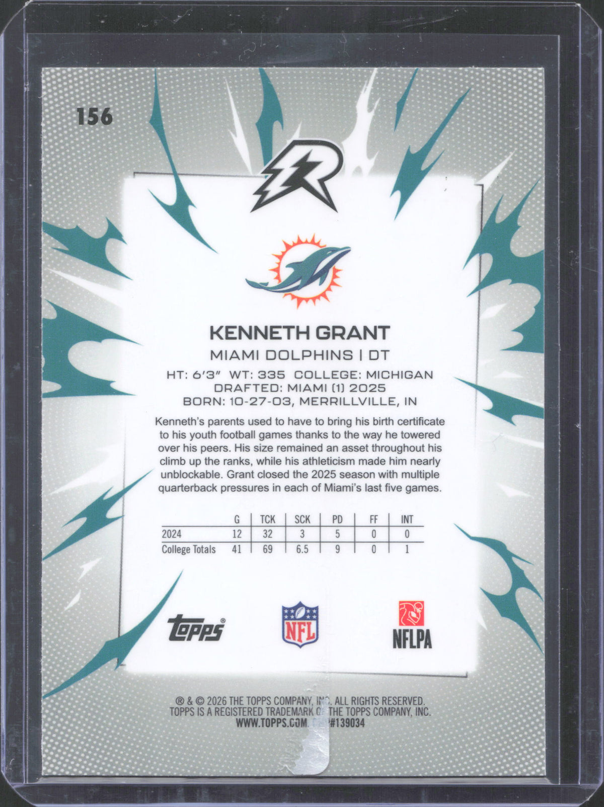 Topps 2025 Topps Resurgence Kenneth Grant #156