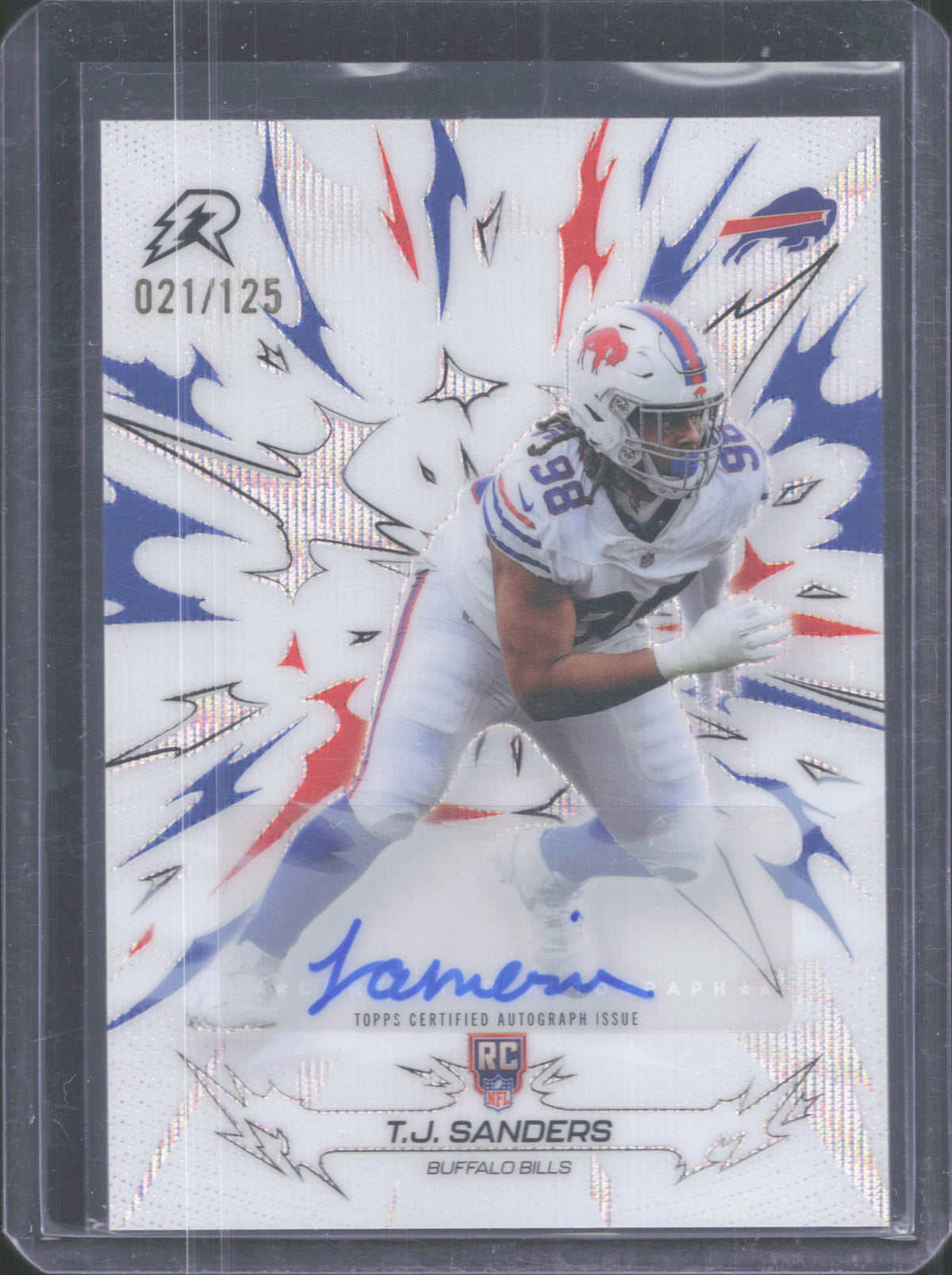 Topps 2025 Topps Resurgence T.J. Sanders #110 Signatures White Surge Refractor
