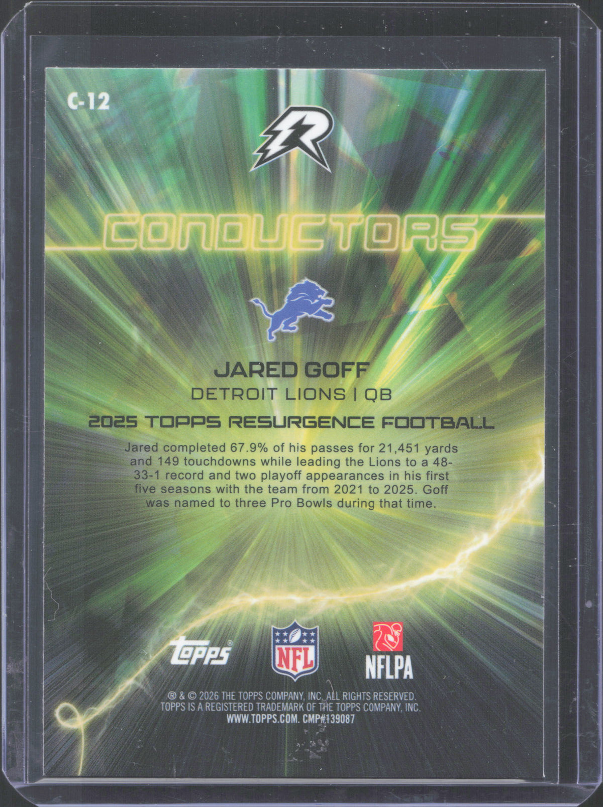 Topps 2025 Topps Resurgence Jared Goff #C-12