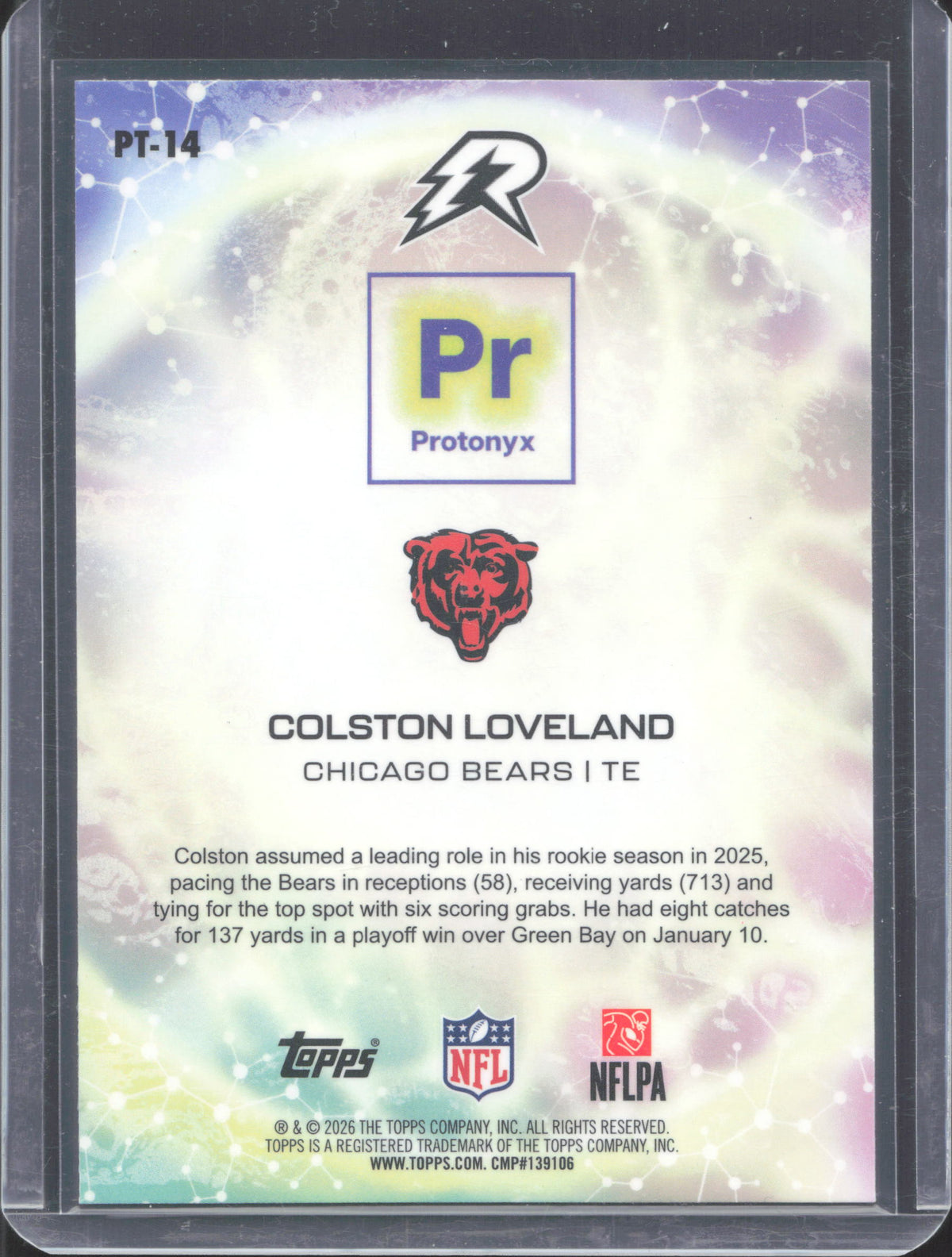 Topps 2025 Topps Resurgence Colston Loveland #PT-14 Protonyx