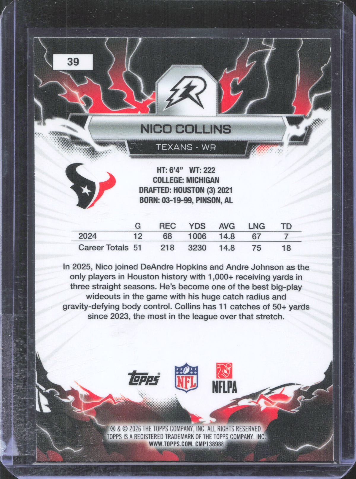 Topps 2025 Topps Resurgence Nico Collins #39