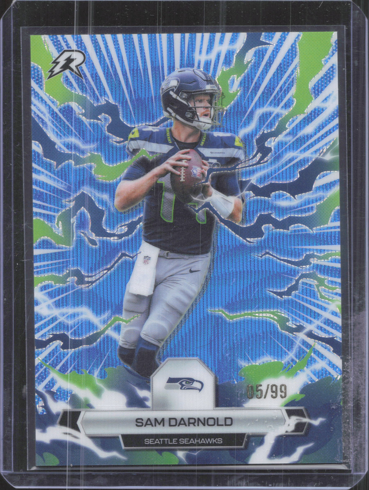 2025 Topps Resurgence Sam Darnold #90 Blue Surge Refractor