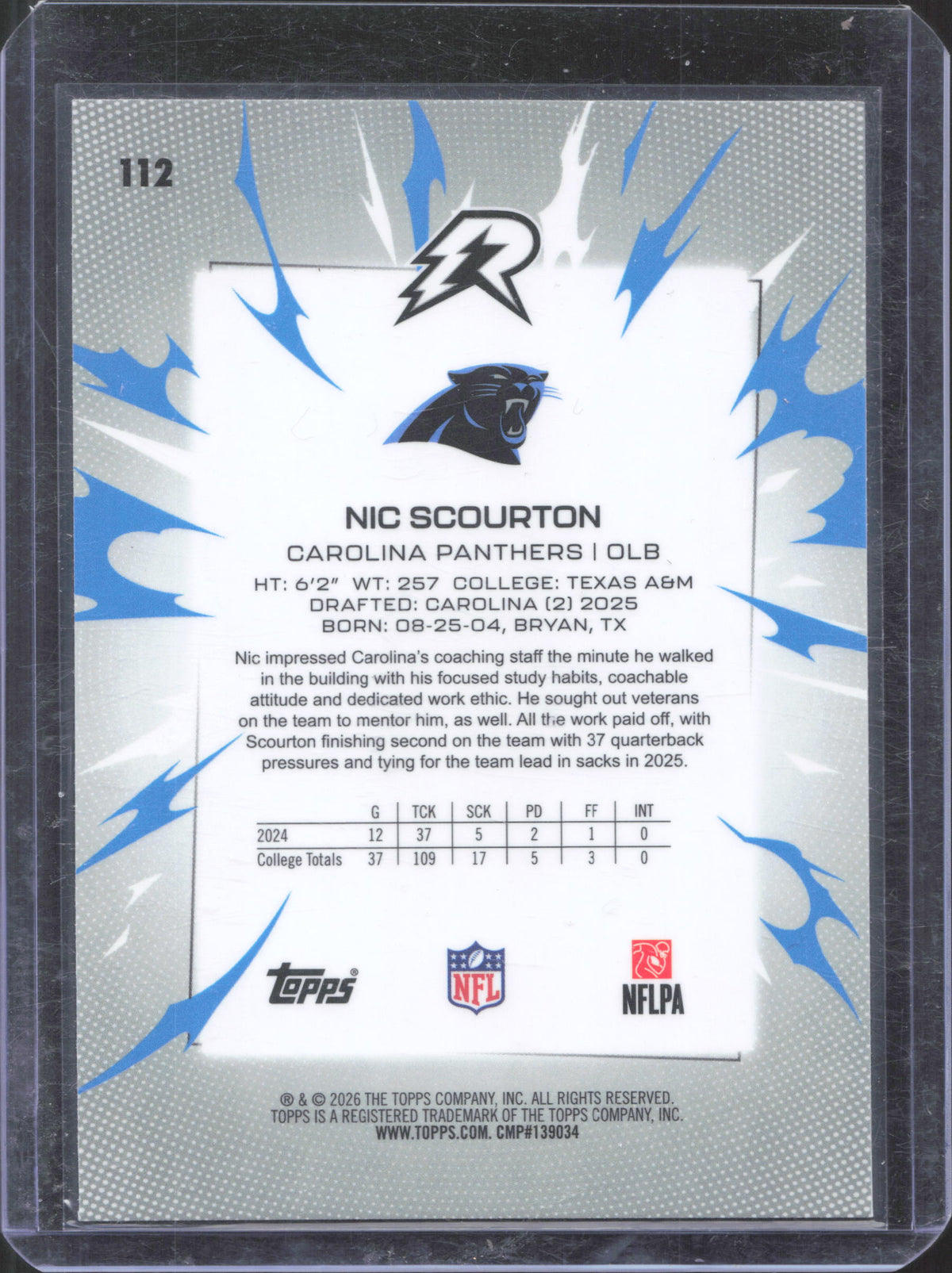 2025 Topps Resurgence Nic Scourton #112 Green Surge Refractor