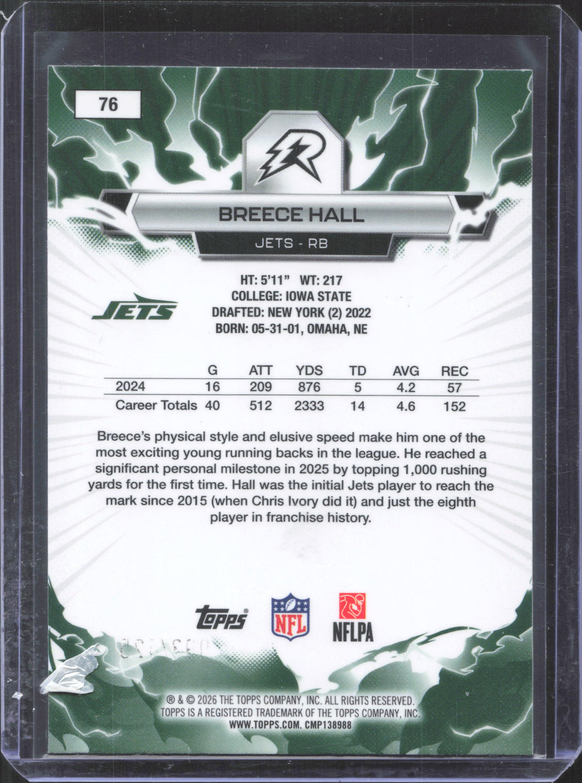 Topps 2025 Topps Resurgence Breece Hall #76