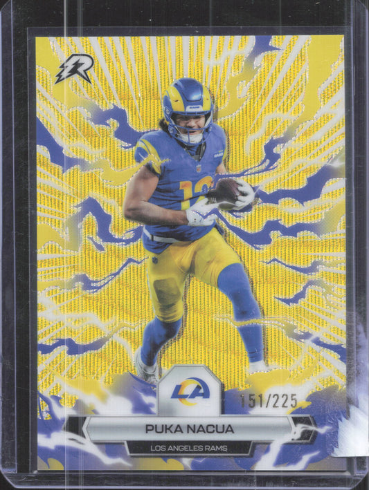 2025 Topps Resurgence Puka Nacua #58 Yellow Surge Refractor