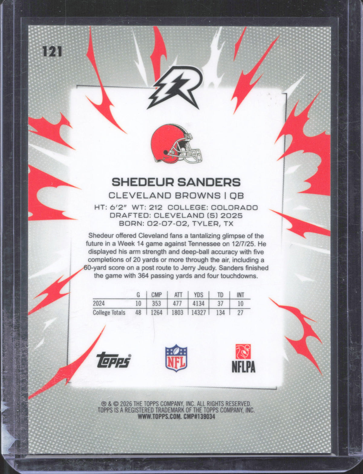 2025 Topps Resurgence Shedeur Sanders #121 Black & White Surge Refractor /399