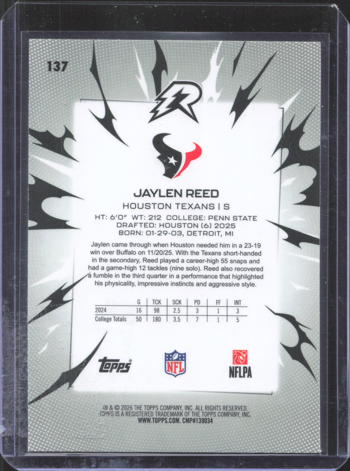Topps 2025 Topps Resurgence Jaylen Reed #137