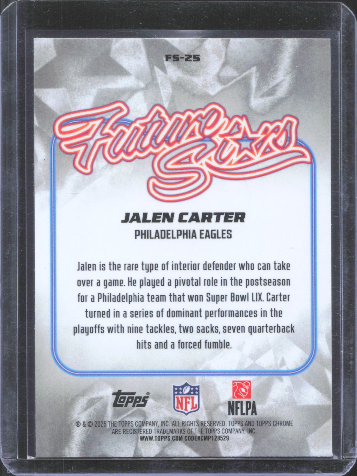 2025 Topps Chrome Jalen Carter #FS-25 Future Stars Refractor