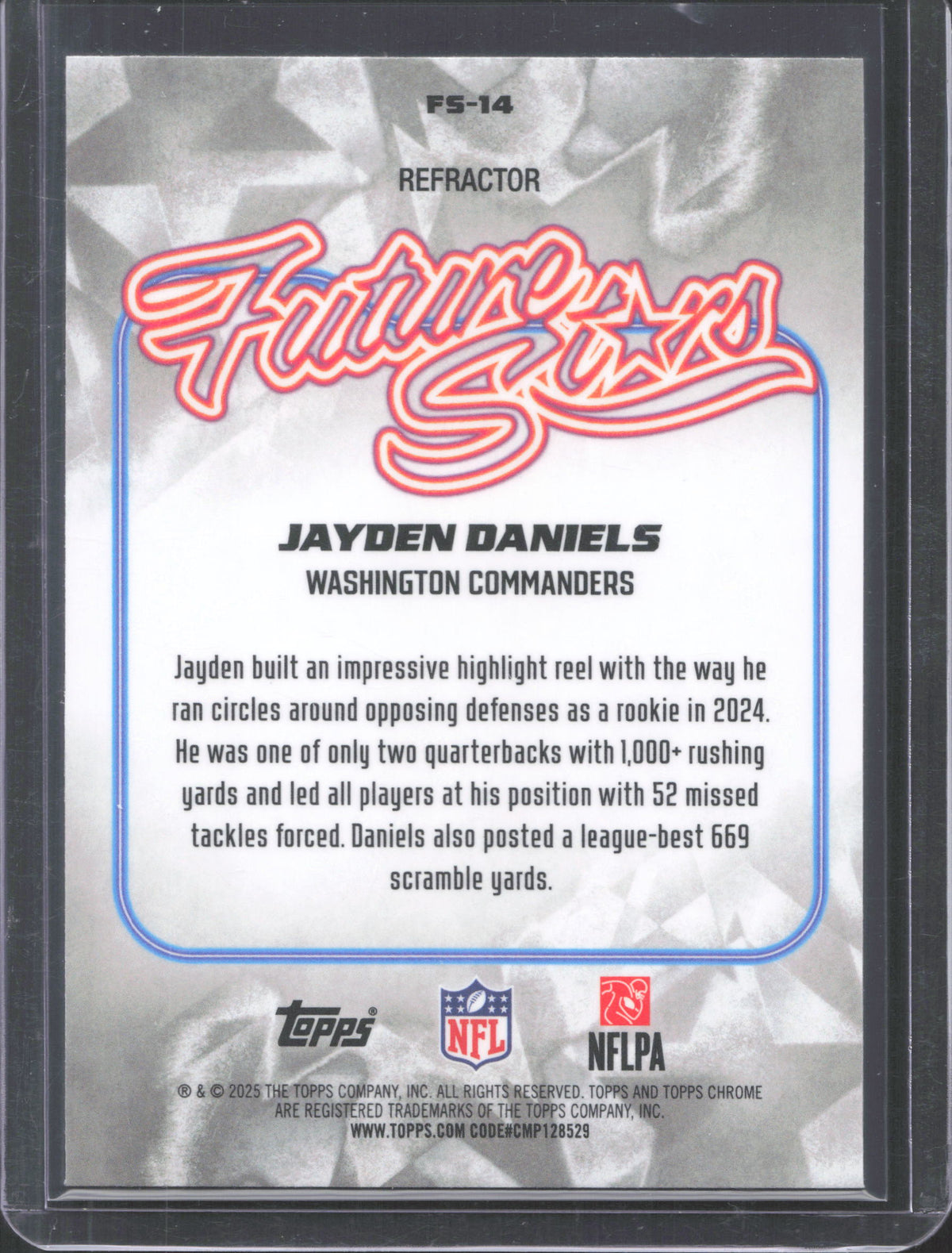 2025 Topps Chrome Jayden Daniels #FS-14 Future Stars Refractor