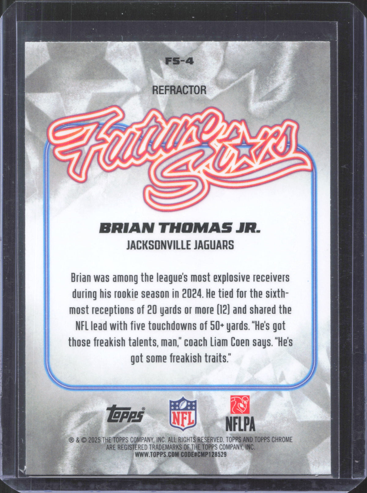 2025 Topps Chrome Brian Thomas Jr. #FS-4 Future Stars Refractor
