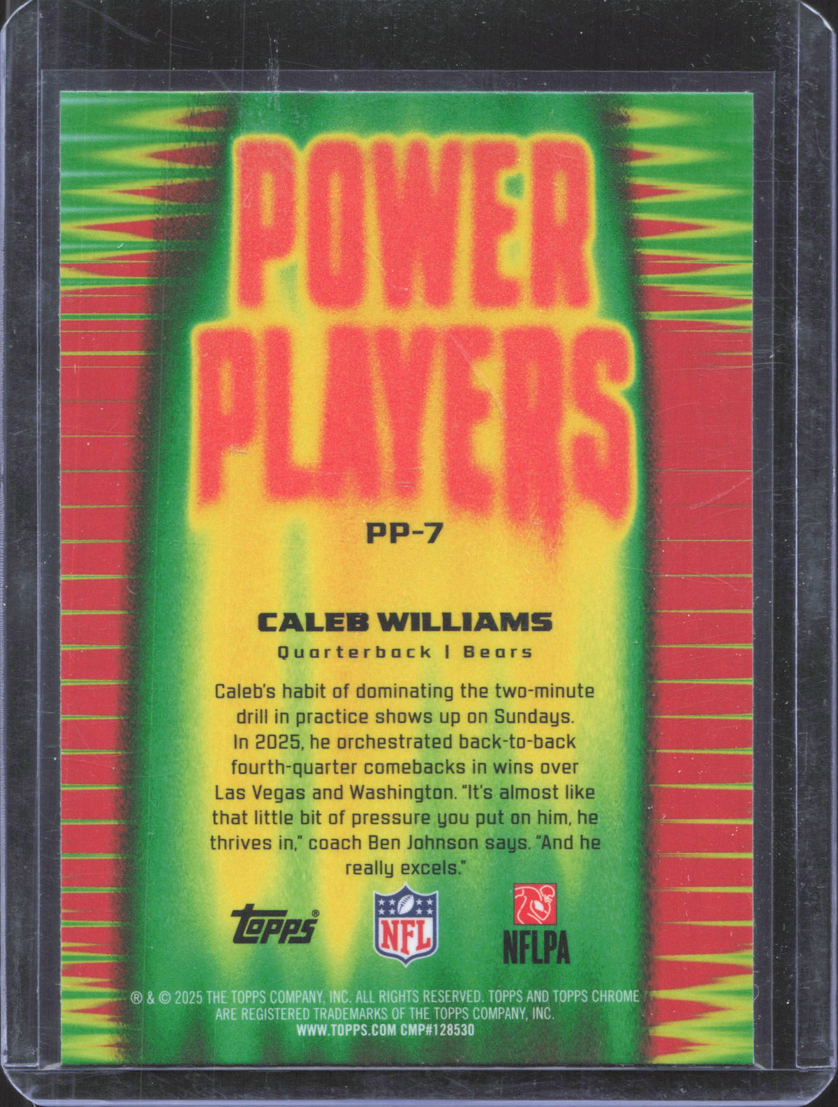 2025 Topps Chrome Caleb Williams #PP-7 Power Players