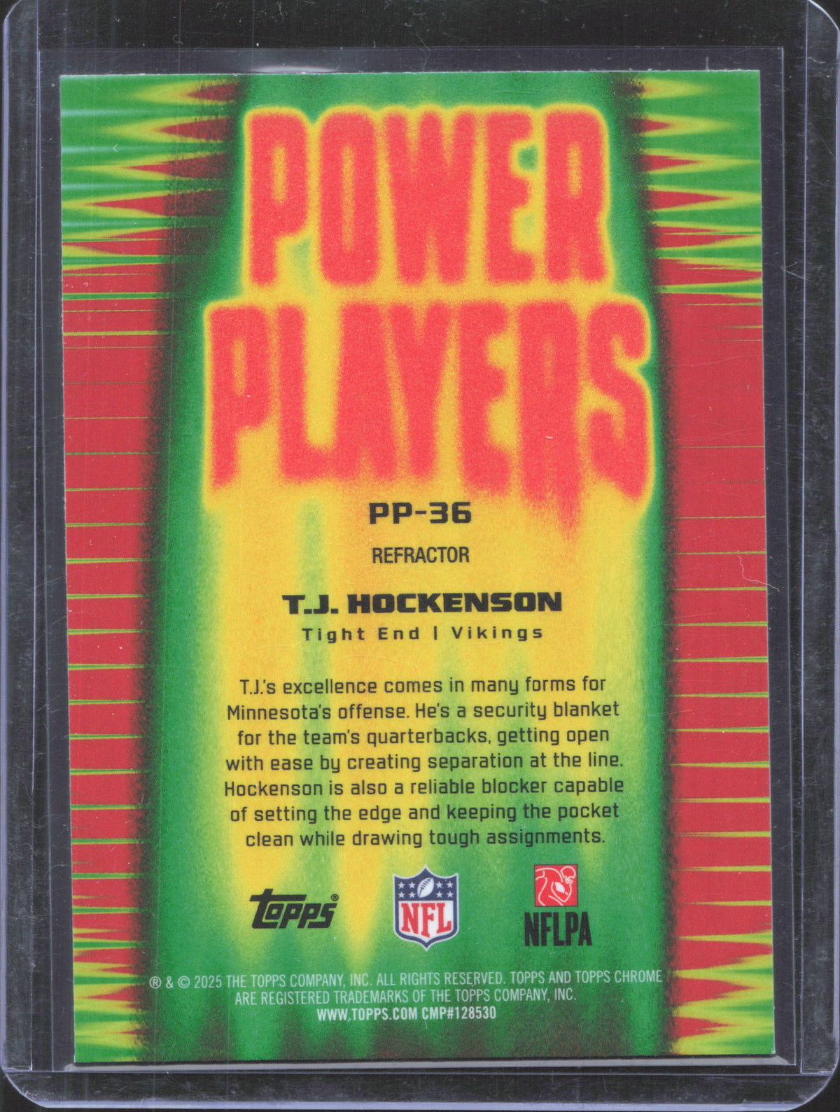 2025 Topps Chrome T.J. Hockenson #PP-36 Power Players Refractor