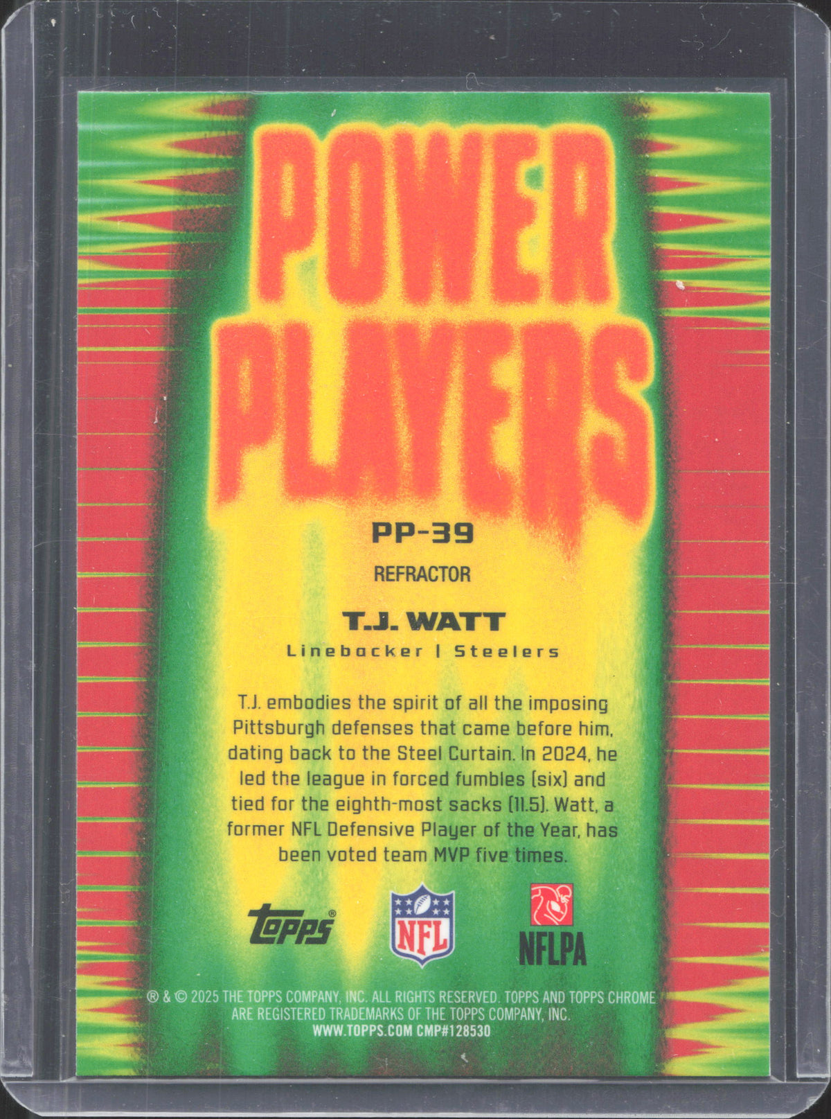 2025 Topps Chrome T.J. Watt #PP-39 Power Players Refractor