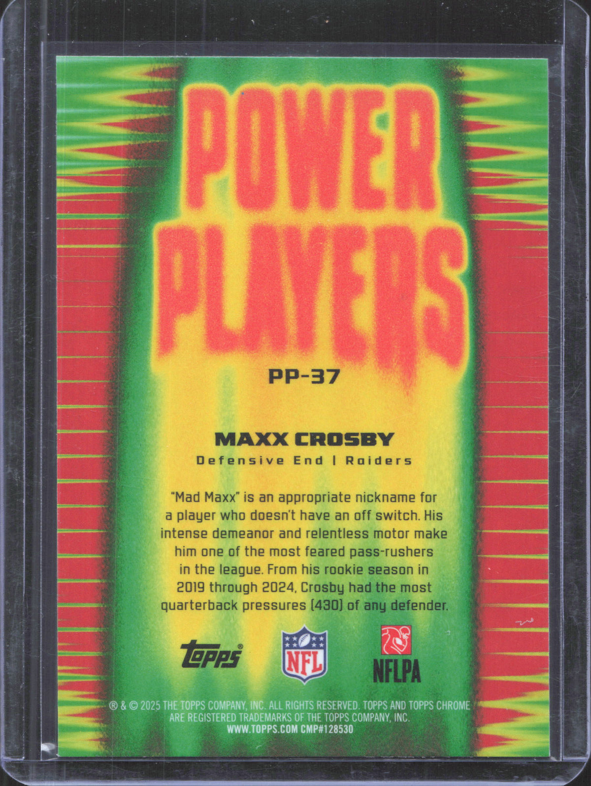 Topps 2025 Topps Chrome Maxx Crosby #PP-37 Power Players