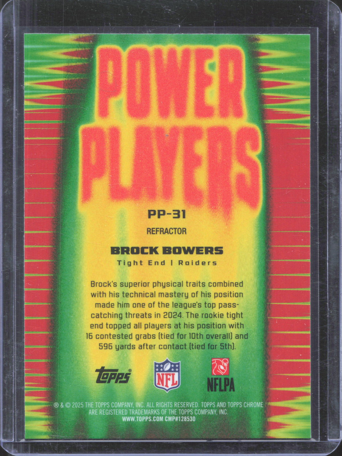 2025 Topps Chrome Brock Bowers #PP-31 Power Players Refractor