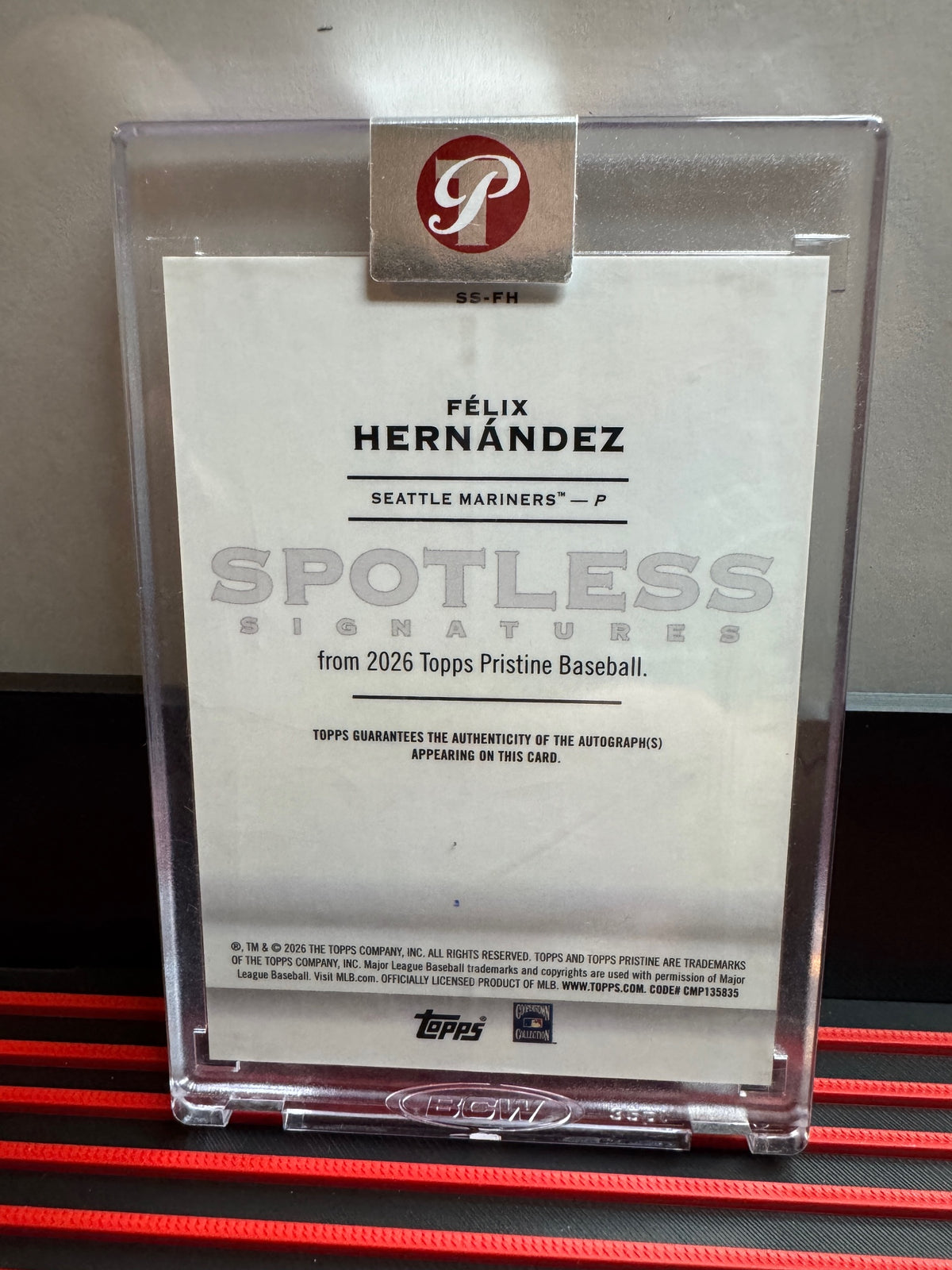 2026 Topps Pristine Félix Hernández #SS-FH Spotless Signatures Orange /25