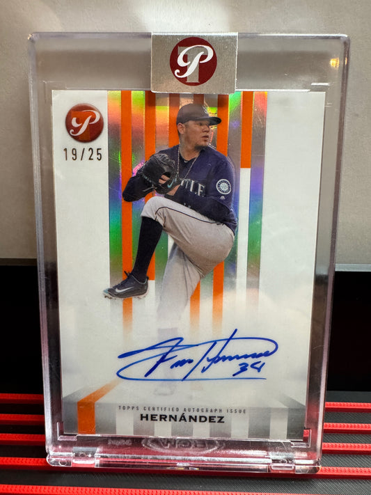 2026 Topps Pristine Félix Hernández #SS-FH Spotless Signatures Orange /25