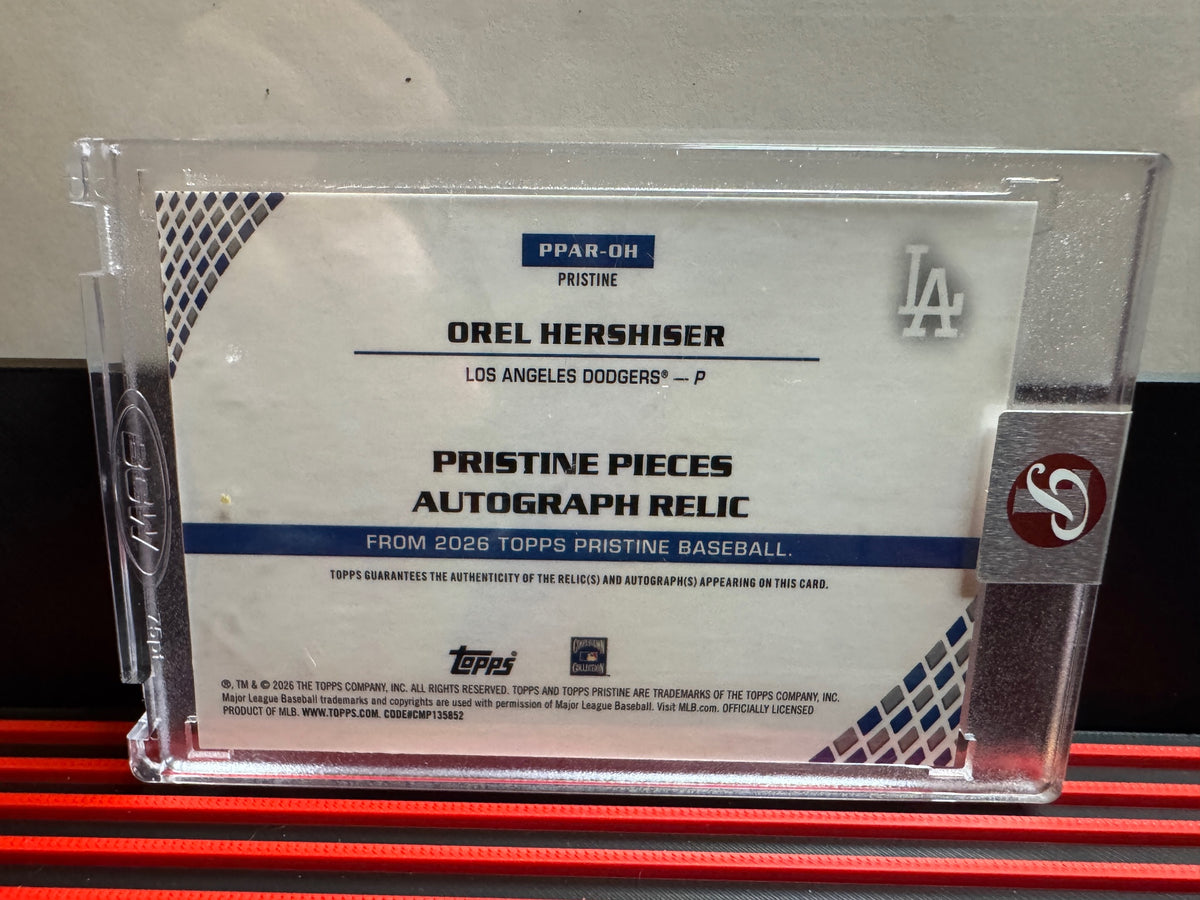 2026 Topps Pristine Orel Hershiser #PPAR-OH Pristine Pieces Auto Relics Blue /75