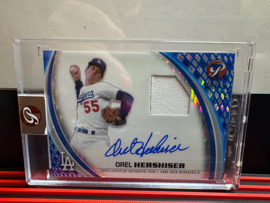 2026 Topps Pristine Orel Hershiser #PPAR-OH Pristine Pieces Auto Relics Blue /75