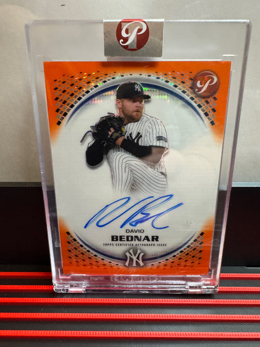 2026 Topps Pristine David Bednar #PA-DAB Pristine Encased Auto Orange /25