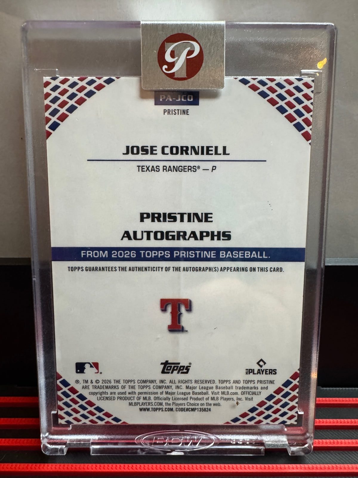2026 Topps Pristine Jose Corniell #PA-JCO Pristine Encased Autographs