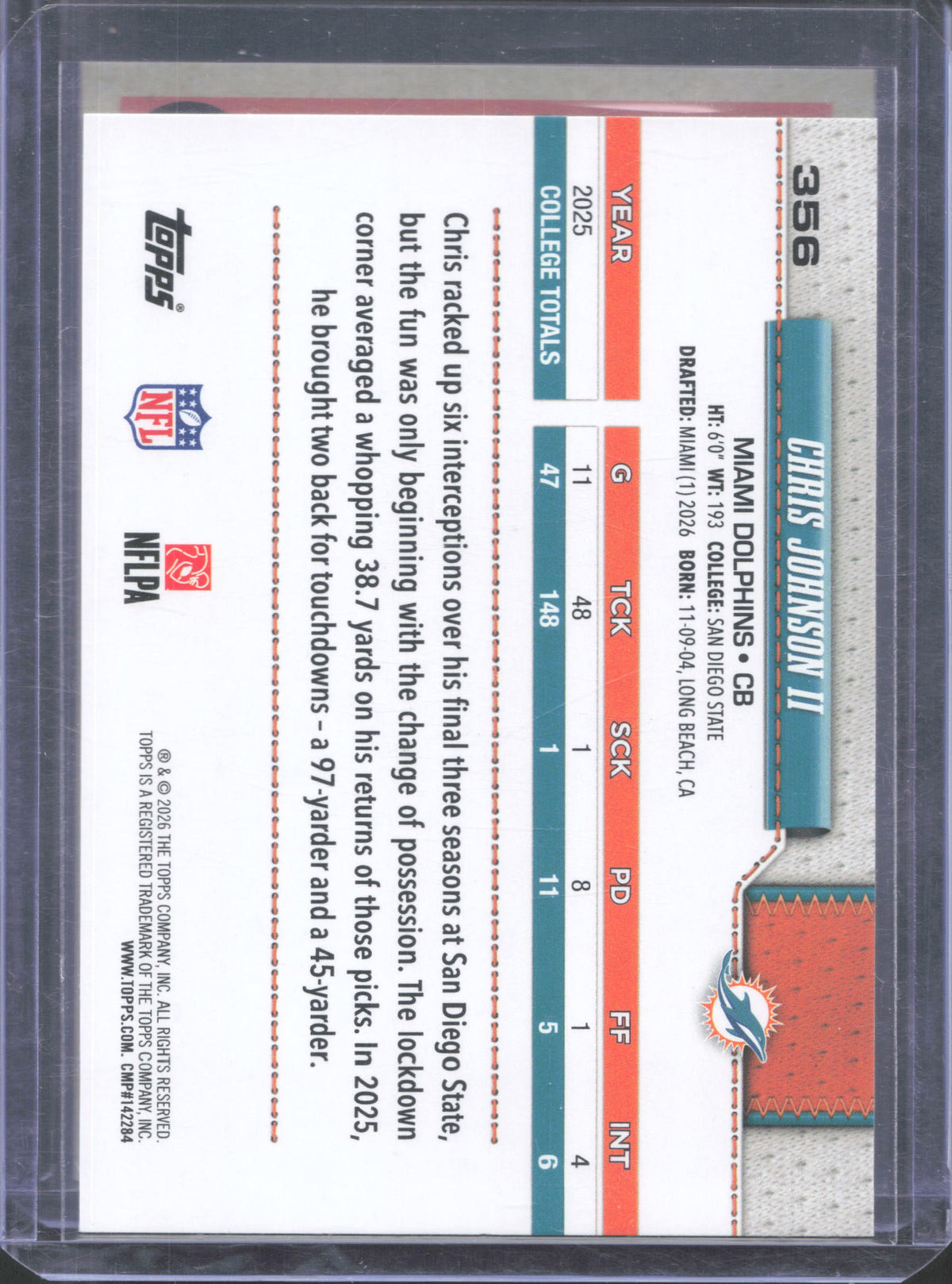 2026 Topps Flagship Joshua Palmer #91AC-JPA /150